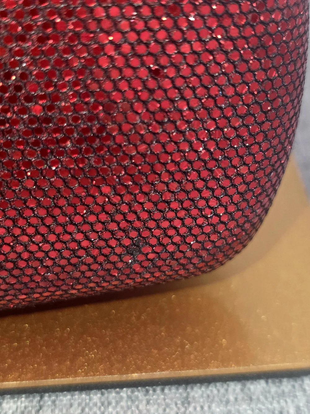 Sparkling Ruby Red Sequin Round Evening Clutch